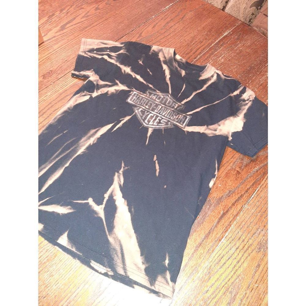 Medium? Harley Davidson Short Sleeve Crew Neck Custom Bleached Tee T-Shirt Top